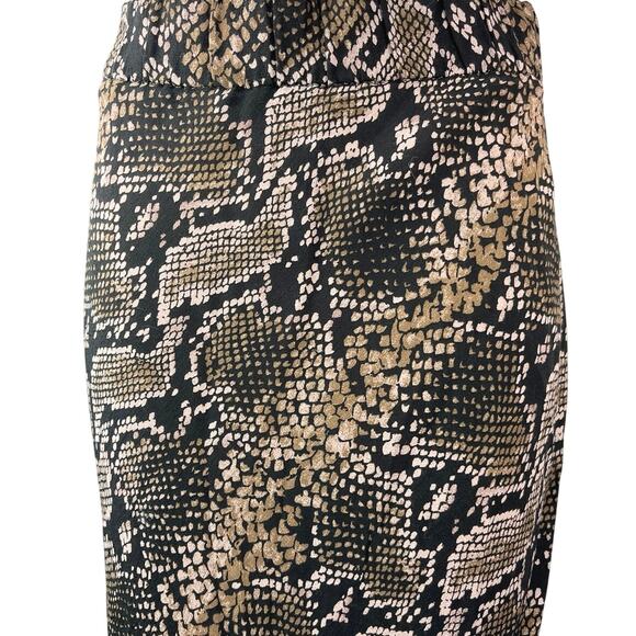 Zara TRF Collection Beige Black Snake Skin High Waisted Slip Maxi Skirt Size S - Picture 4 of 6